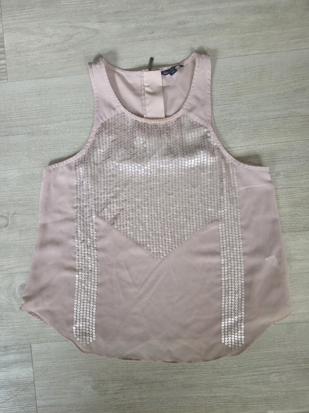American Eagle Outfitters Light Pink Sequin Tank Top - Women